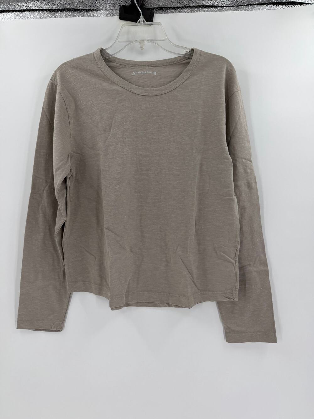 American Giant Slub Curved Hem Long Sleeve Tee Morning Dove Gray Womens M